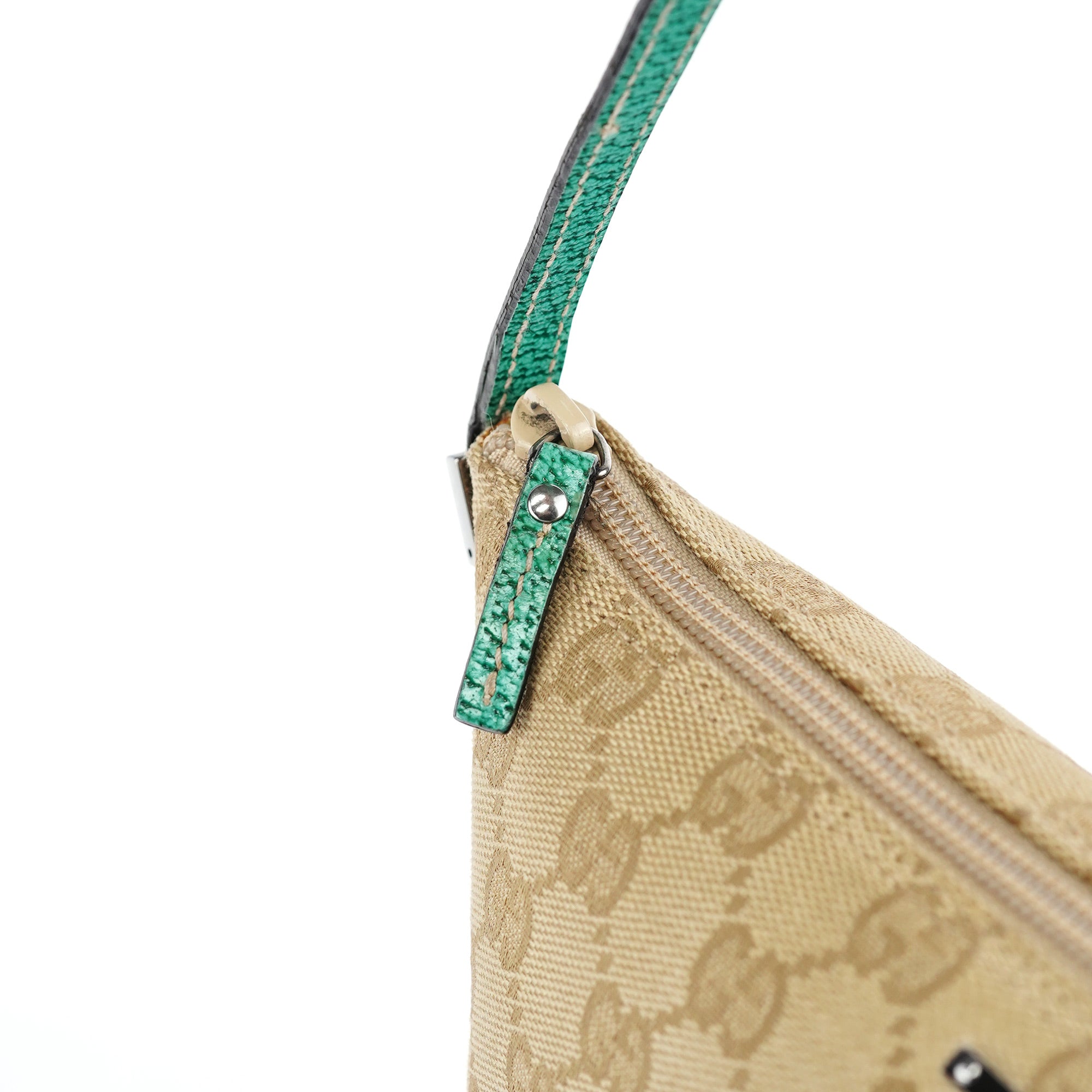 07198 Beige Turquoise GG Boat Pochette