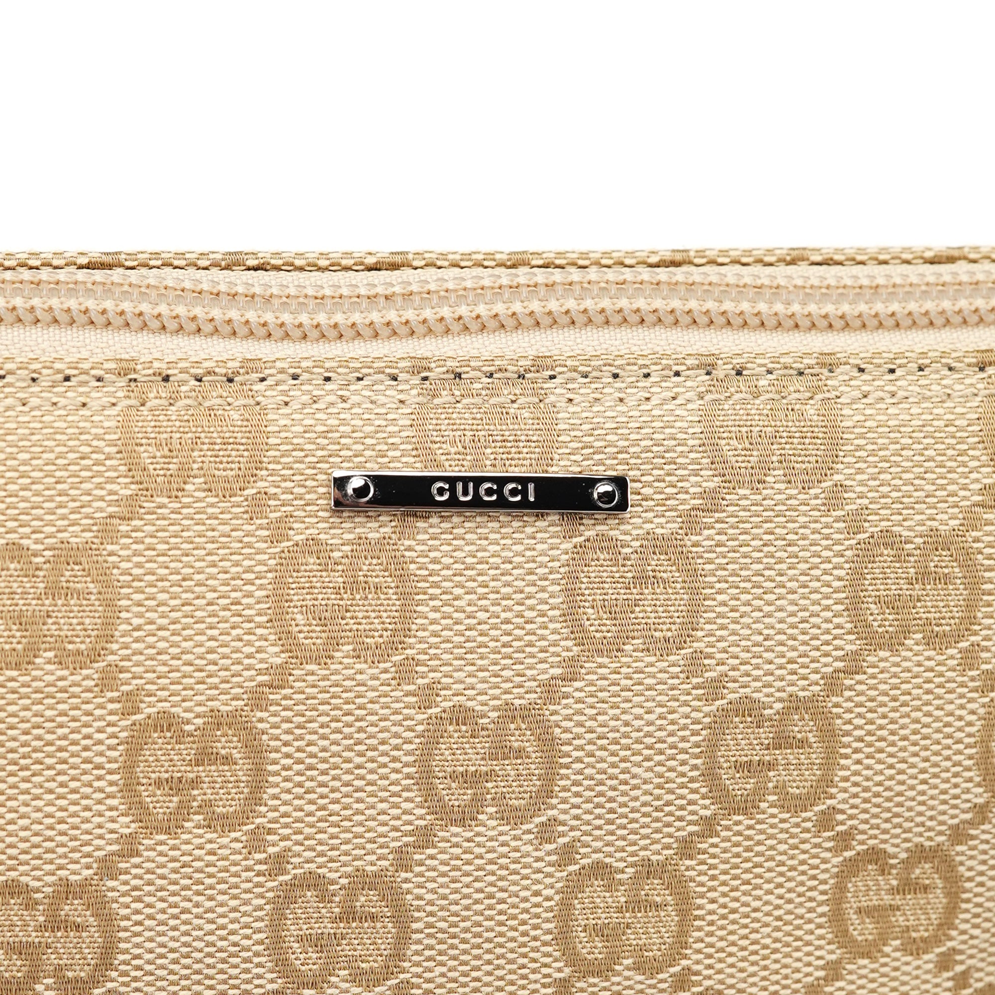 07198 Beige Turquoise GG Boat Pochette