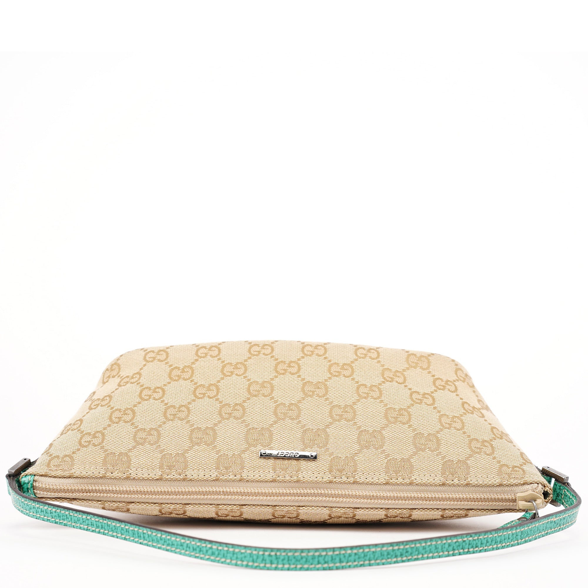 07198 Beige Turquoise GG Boat Pochette