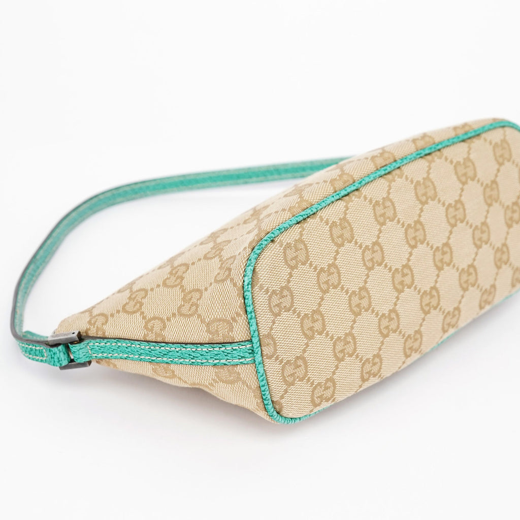 07198 Beige Turquoise GG Boat Pochette