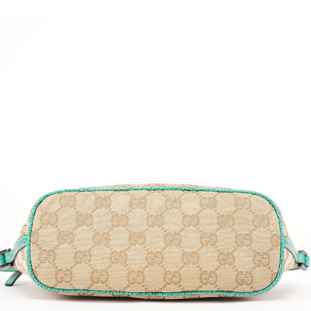 07198 Beige Turquoise GG Boat Pochette