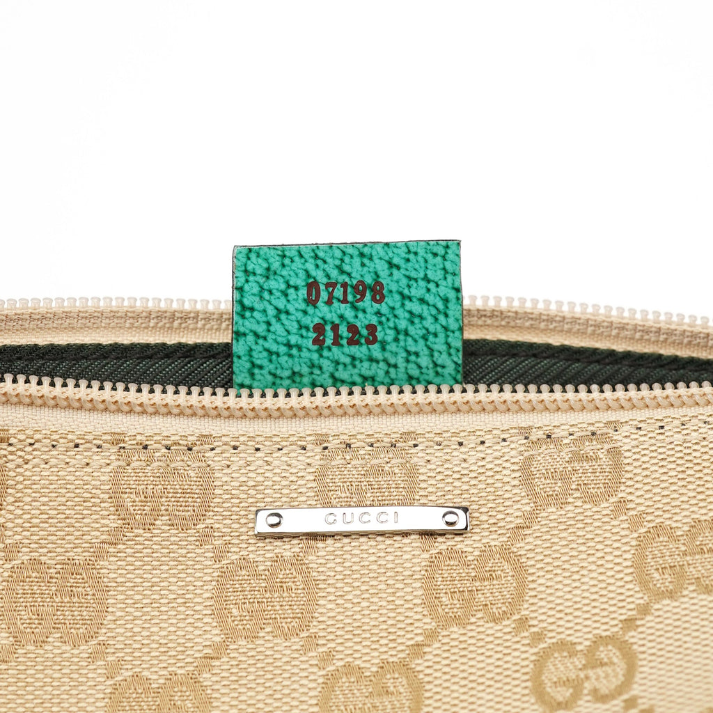 07198 Beige Turquoise GG Boat Pochette