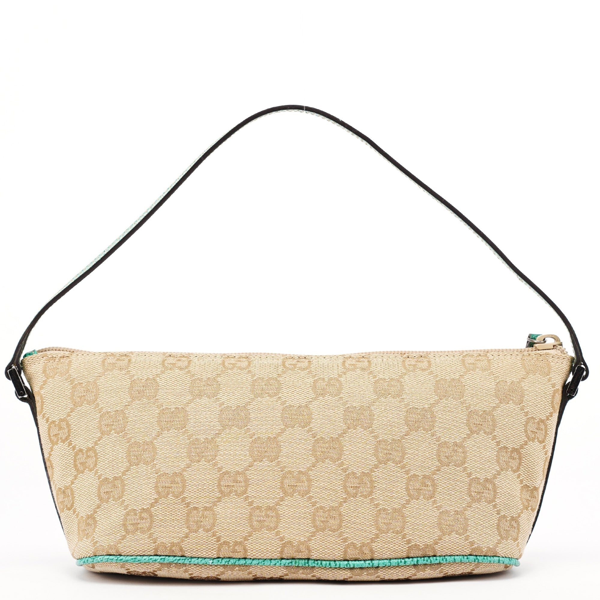 07198 Beige Turquoise GG Boat Pochette
