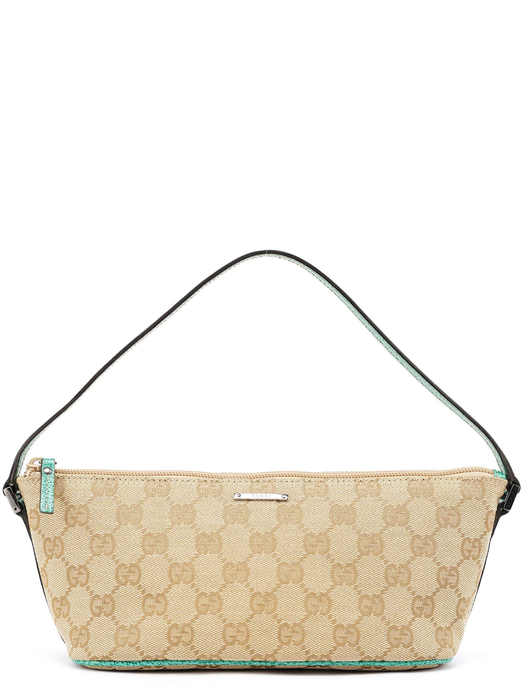 07198 Beige Turquoise GG Boat Pochette