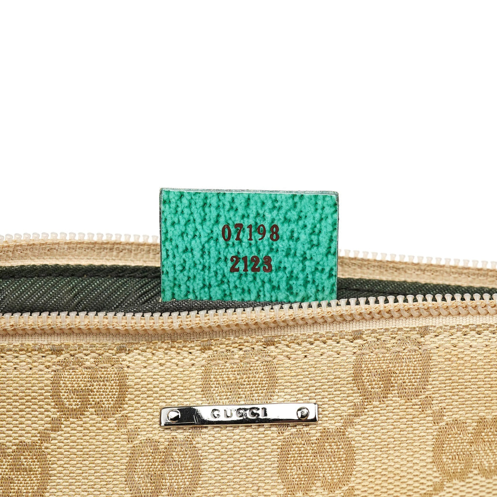 07198 Beige Turquoise GG Boat Pochette