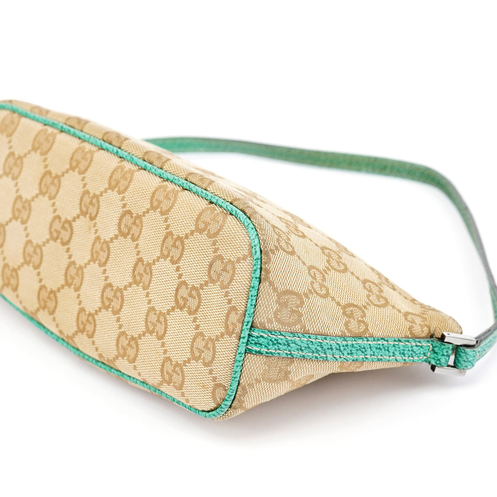 07198 Beige Turquoise GG Boat Pochette