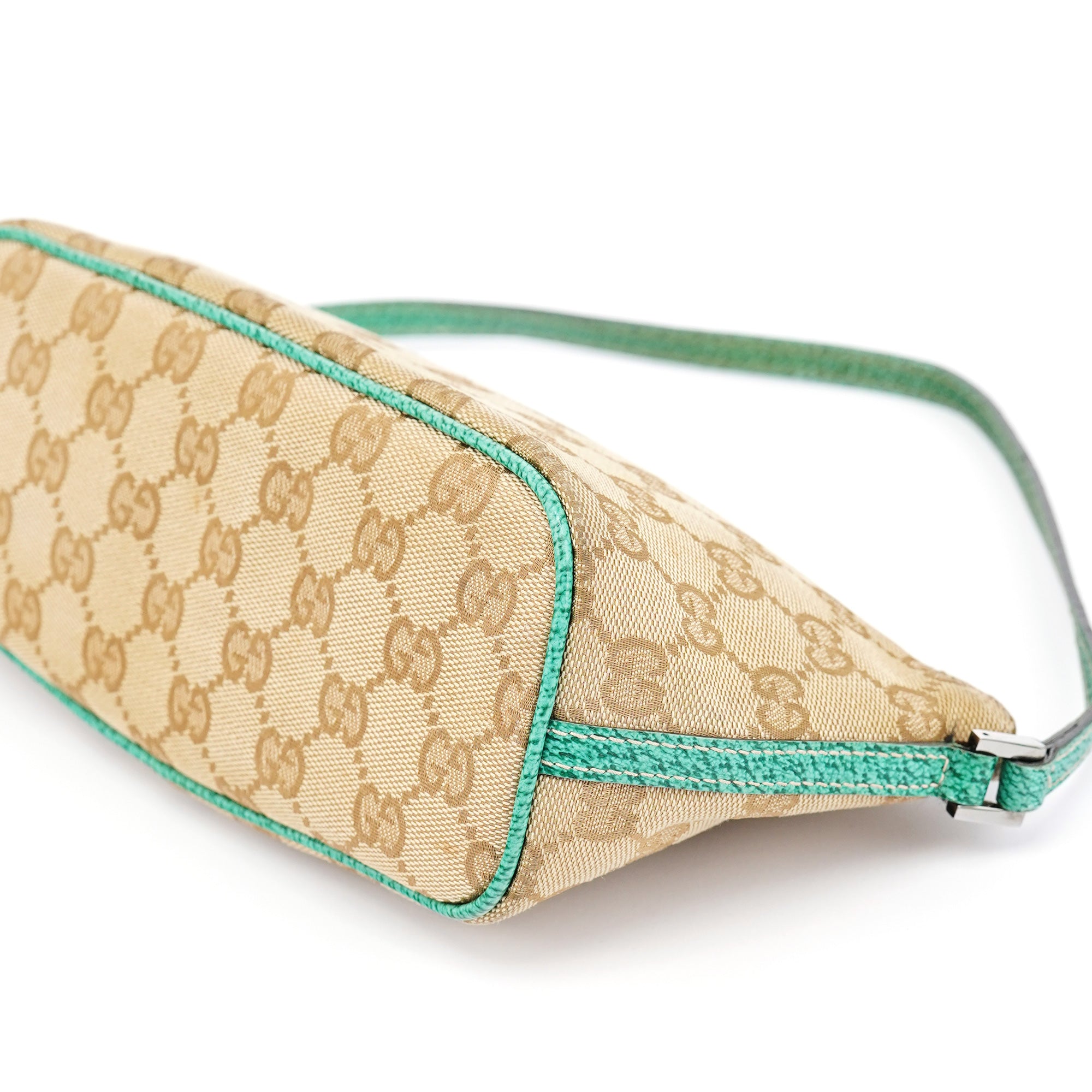 07198 Beige Turquoise GG Boat Pochette