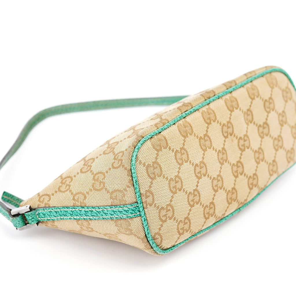 07198 Beige Turquoise GG Boat Pochette