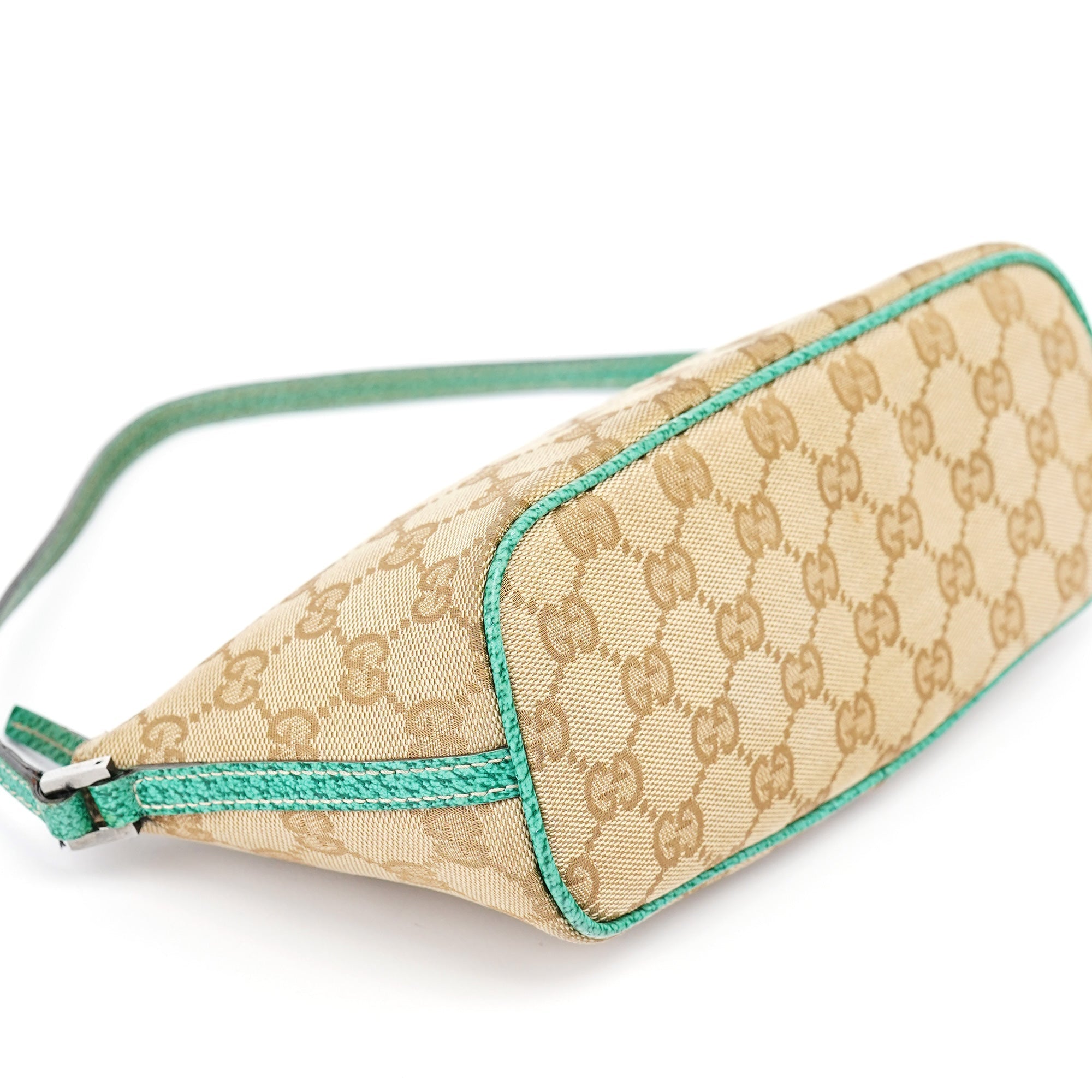 07198 Beige Turquoise GG Boat Pochette