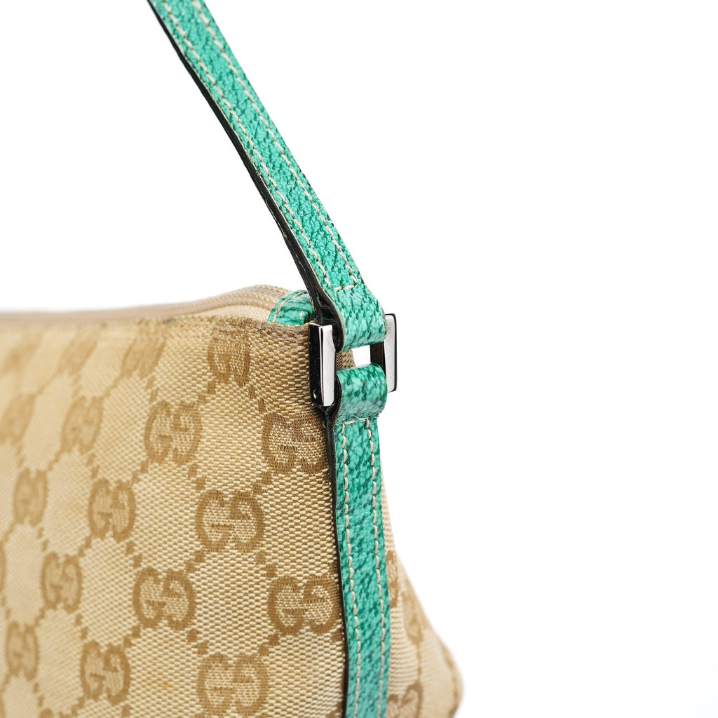 07198 Beige Turquoise GG Boat Pochette