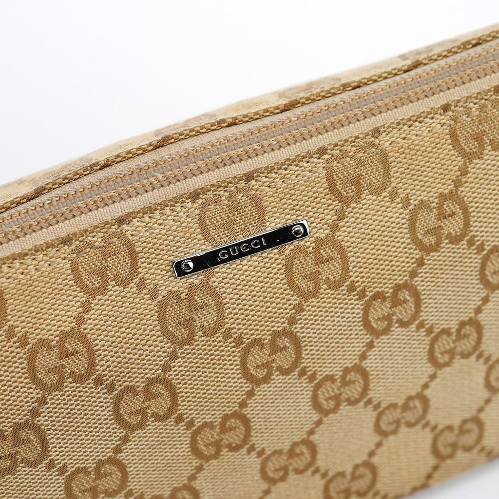 07198 Beige Turquoise GG Boat Pochette