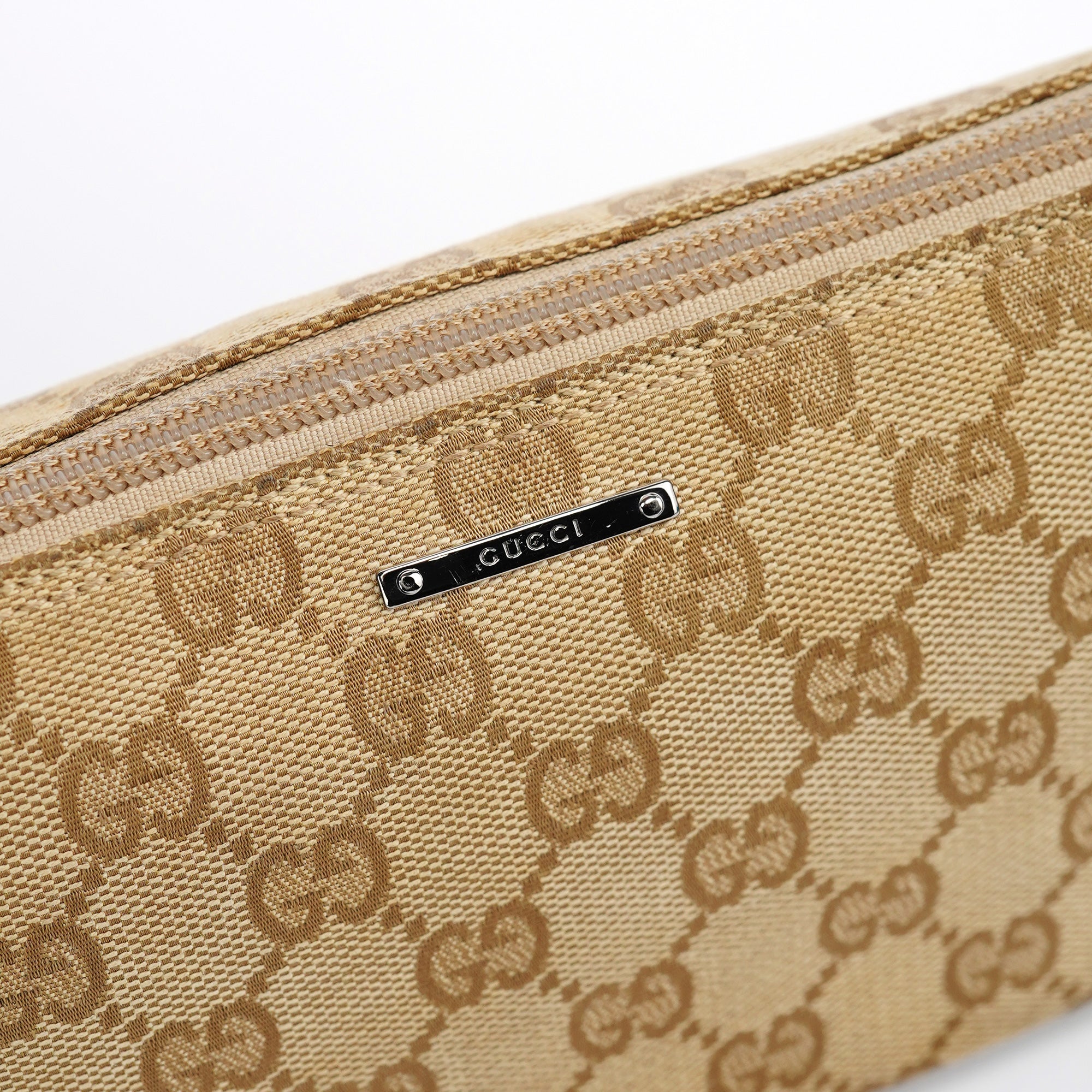 07198 Beige Turquoise GG Boat Pochette