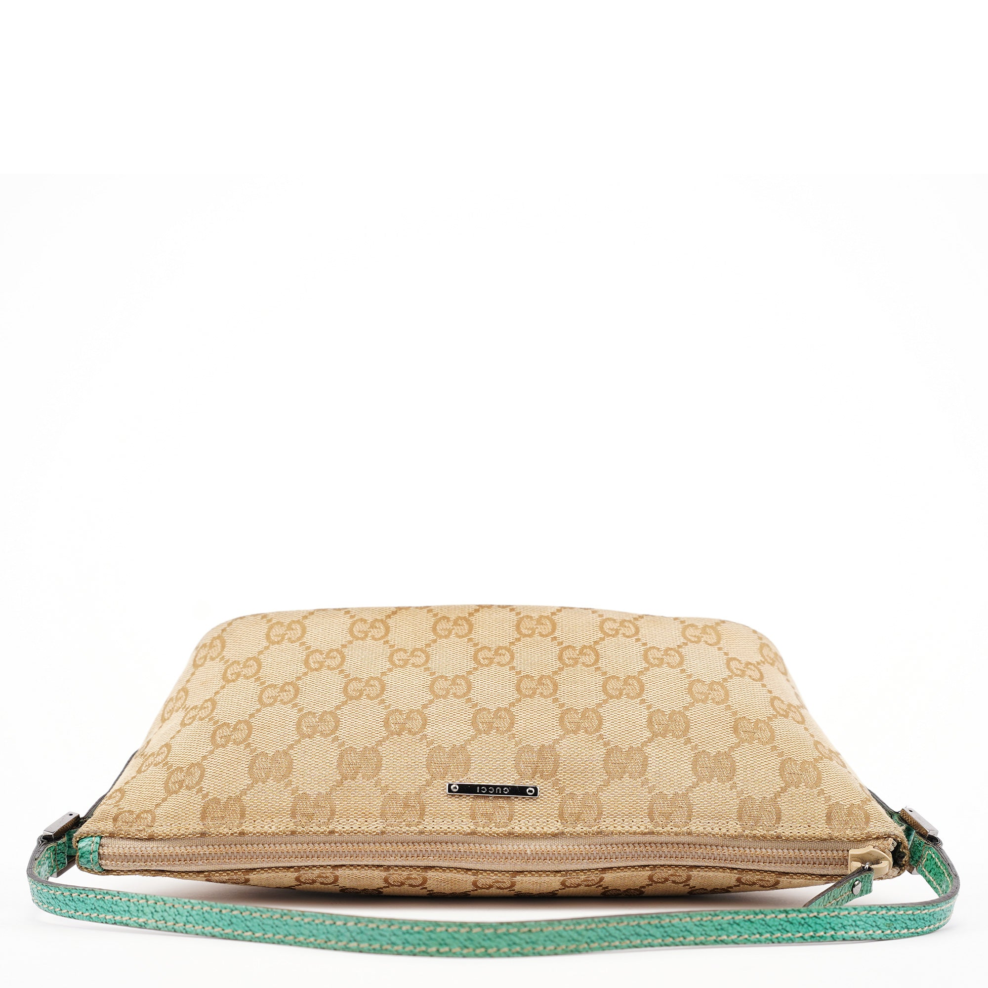 07198 Beige Turquoise GG Boat Pochette