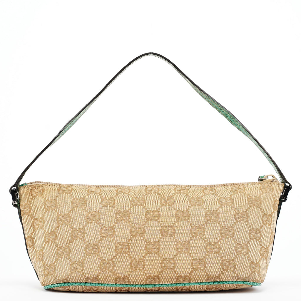 07198 Beige Turquoise GG Boat Pochette