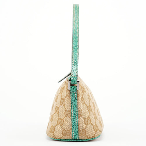 07198 Beige Turquoise GG Boat Pochette