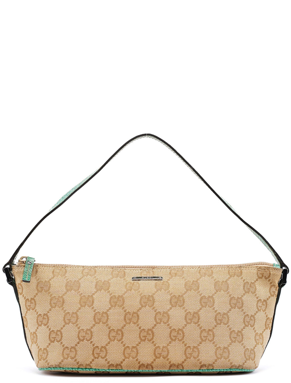 07198 Beige Turquoise GG Boat Pochette