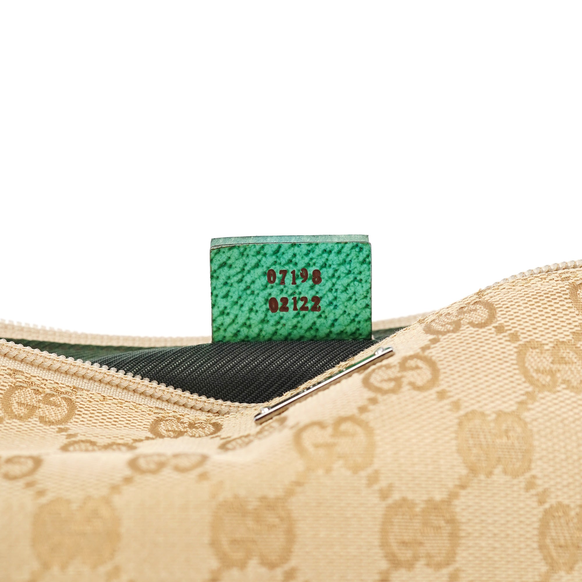 07198 Beige Turquoise GG Boat Pochette