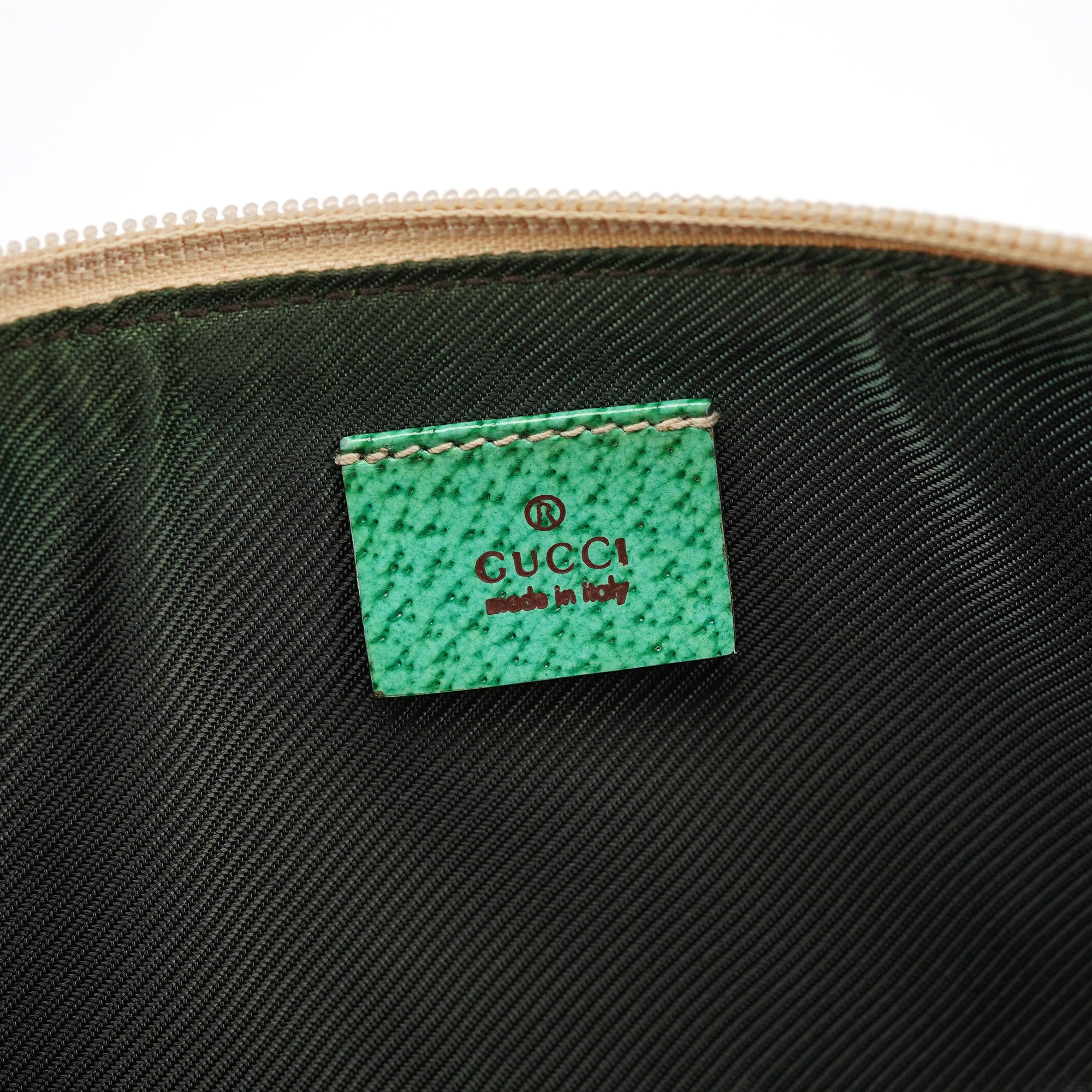07198 Beige Turquoise GG Boat Pochette