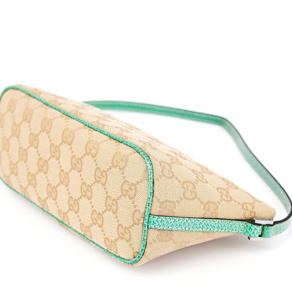 07198 Beige Turquoise GG Boat Pochette