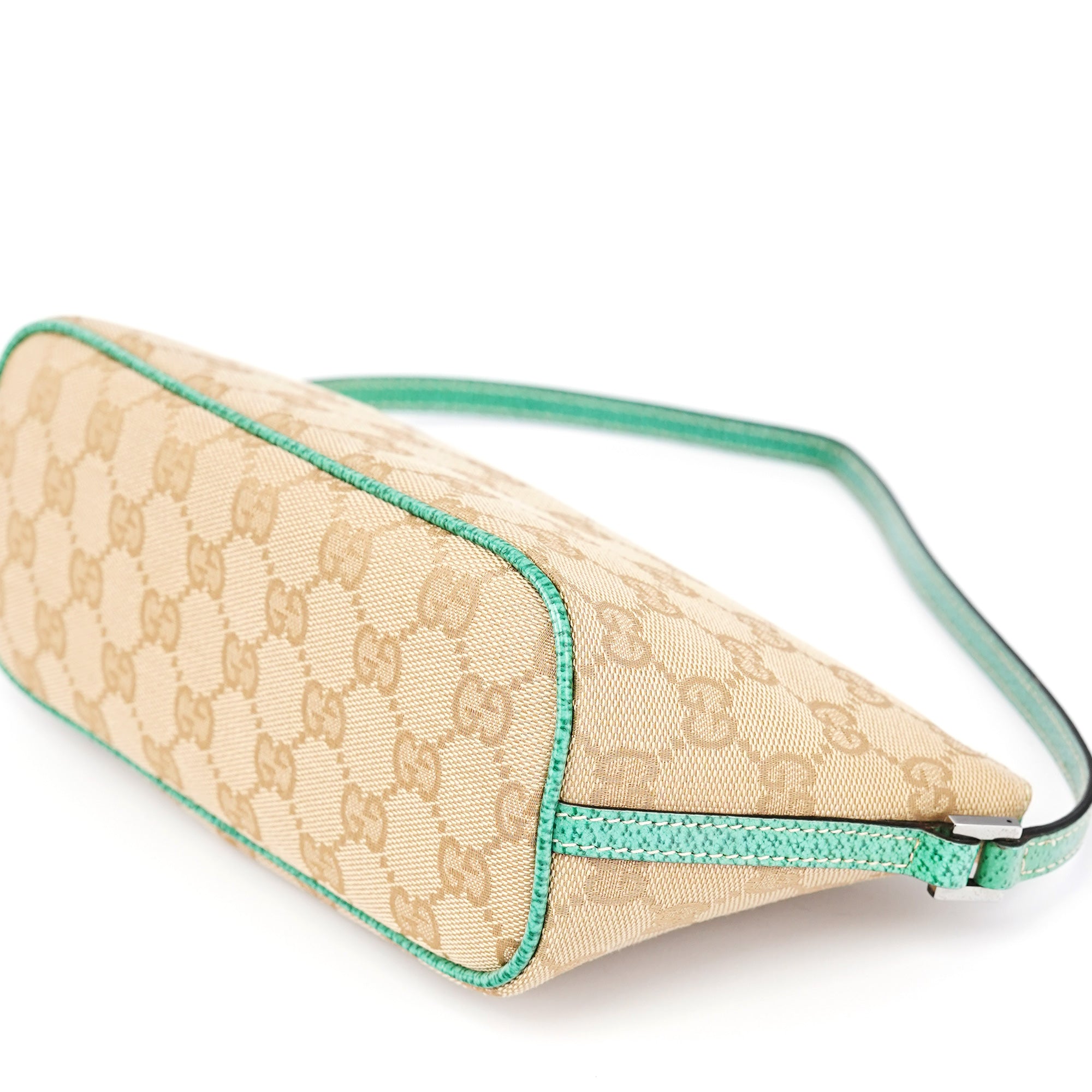 07198 Beige Turquoise GG Boat Pochette