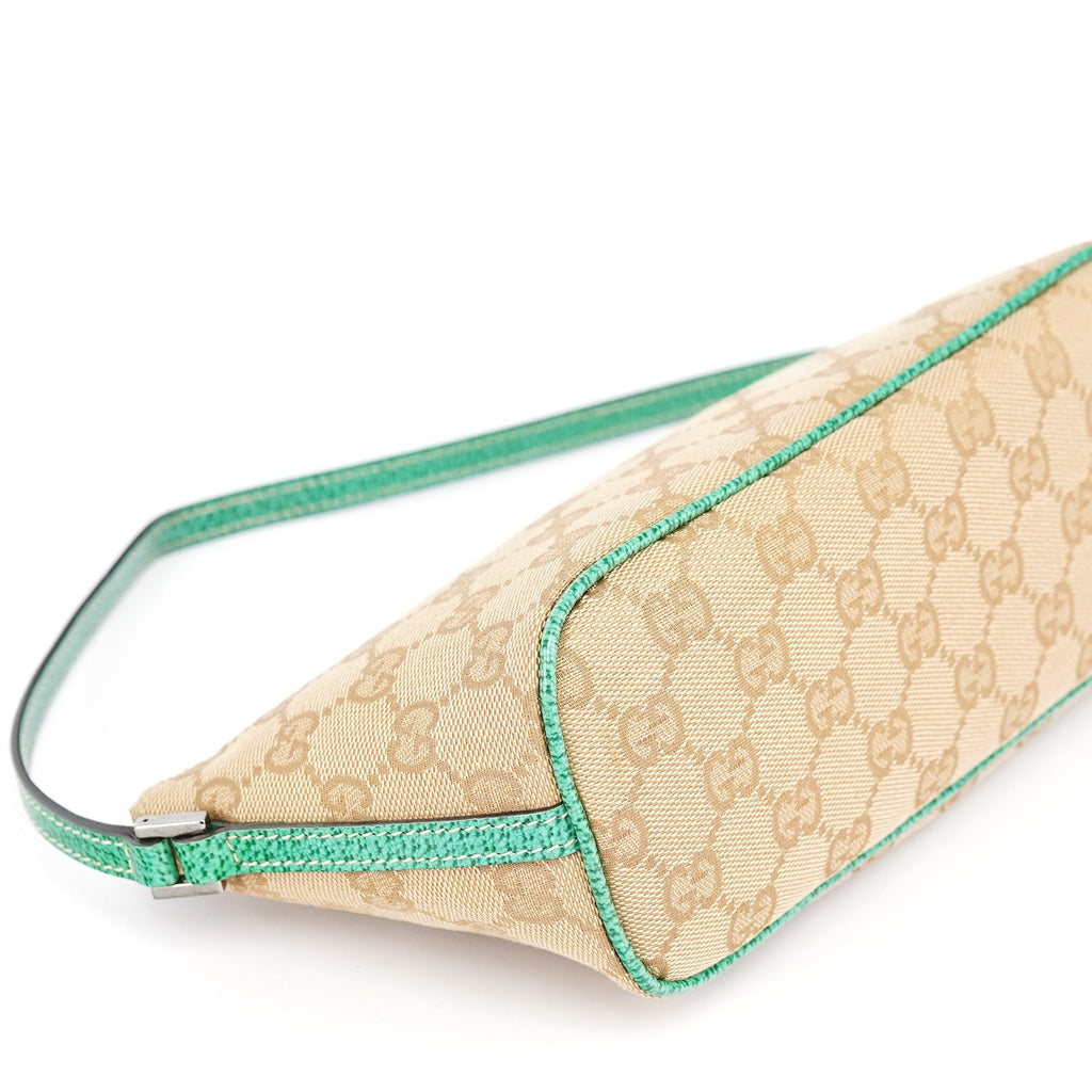 07198 Beige Turquoise GG Boat Pochette