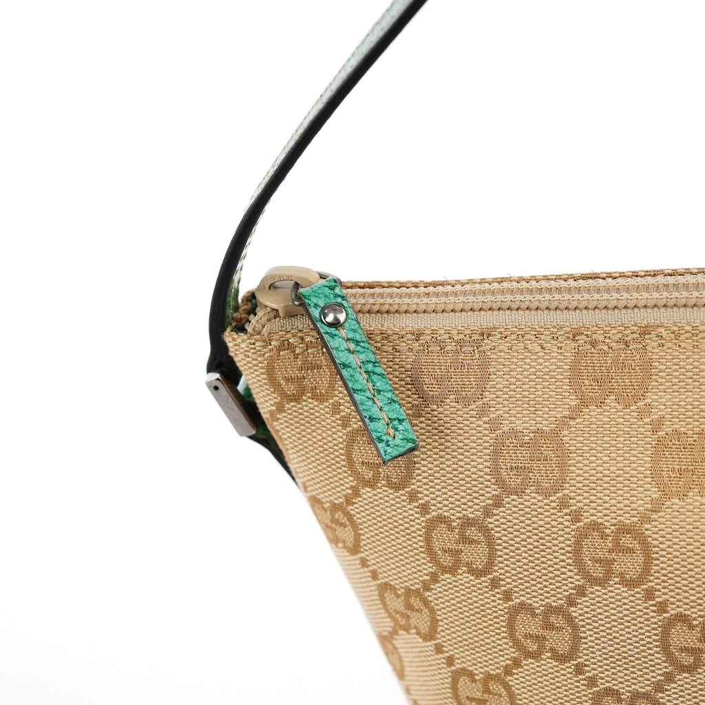 07198 Beige Turquoise GG Boat Pochette