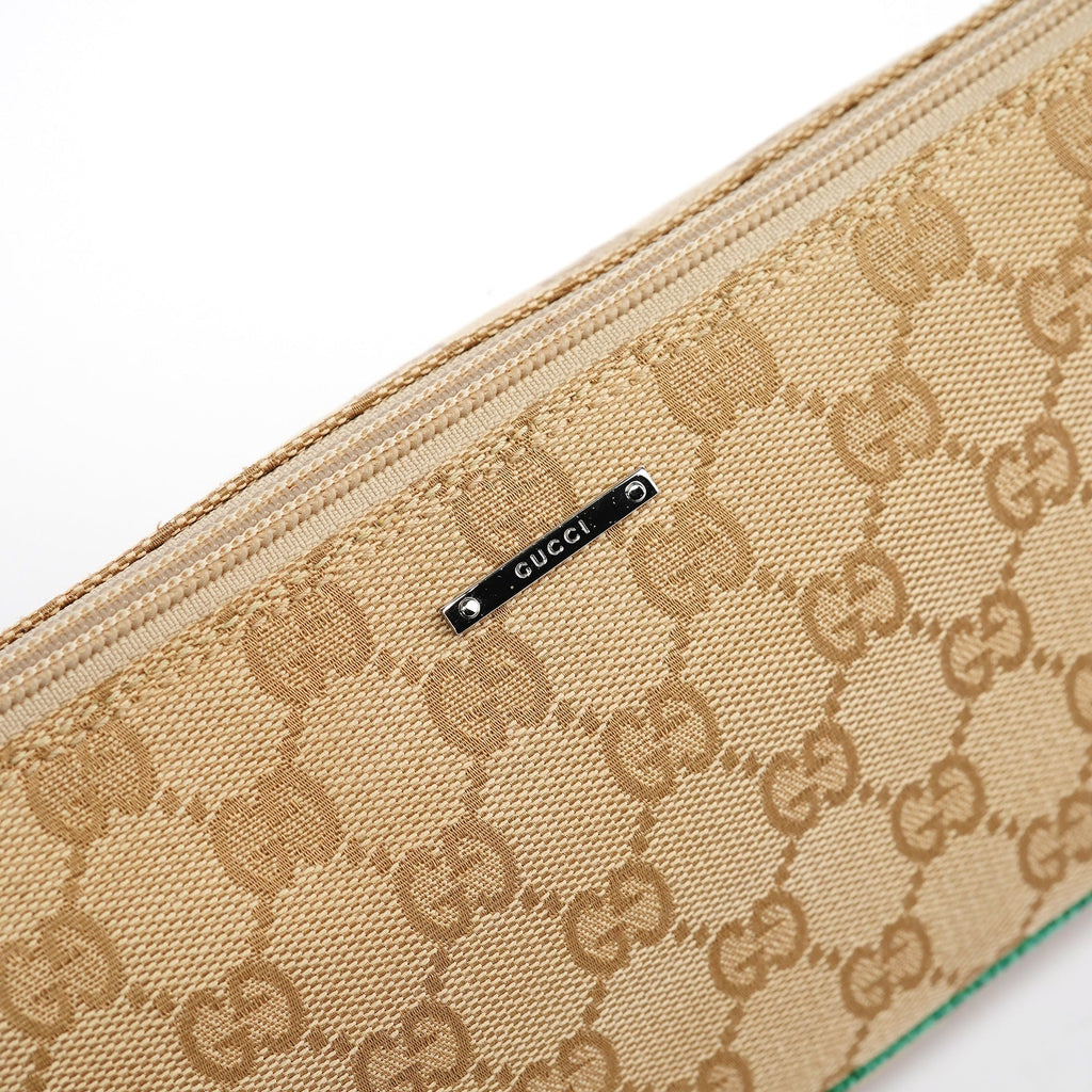 07198 Beige Turquoise GG Boat Pochette