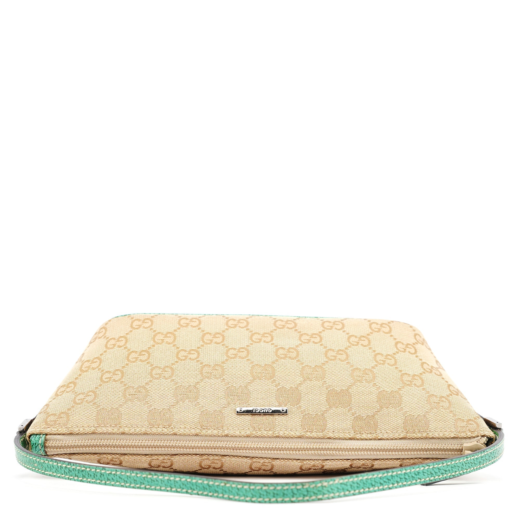 07198 Beige Turquoise GG Boat Pochette