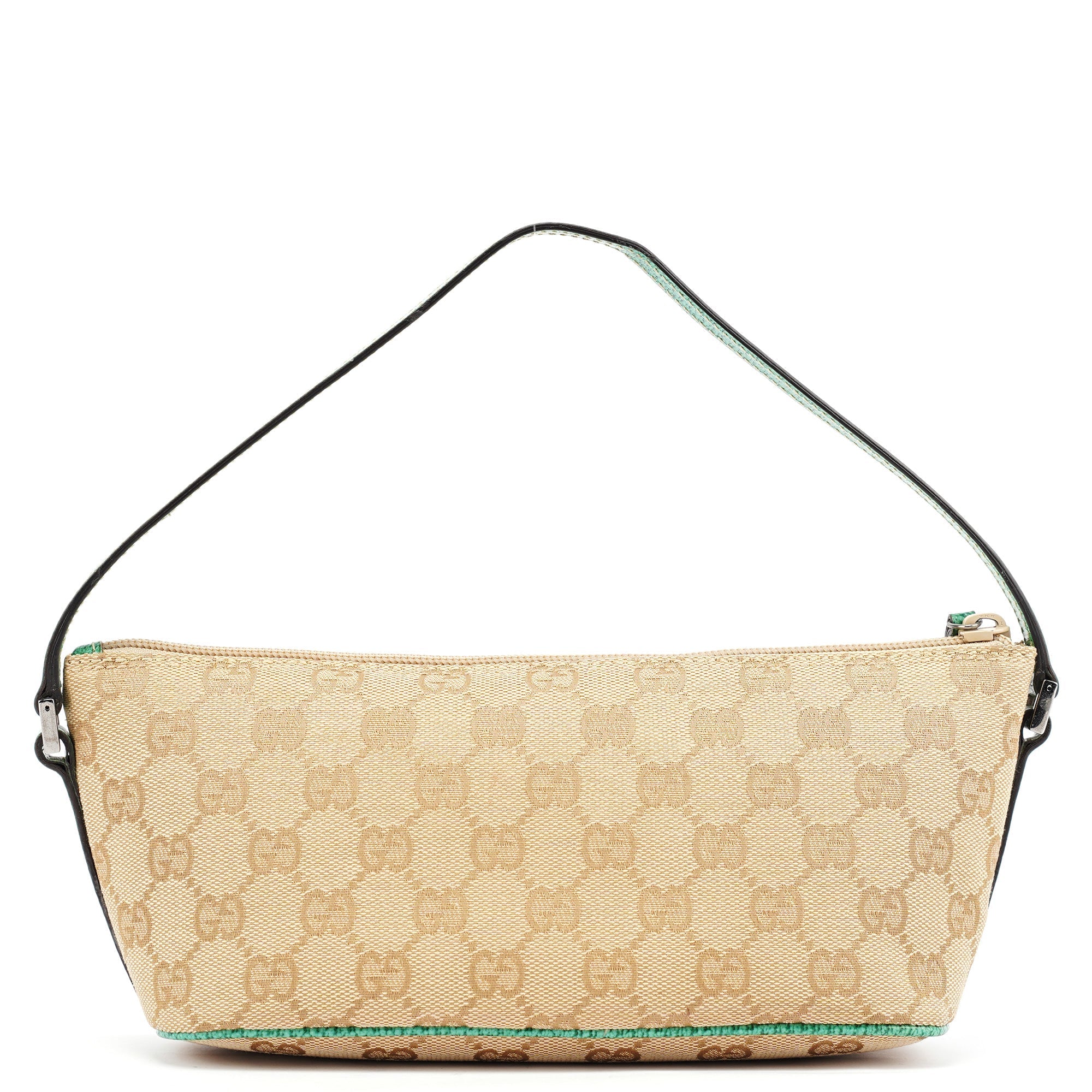 07198 Beige Turquoise GG Boat Pochette