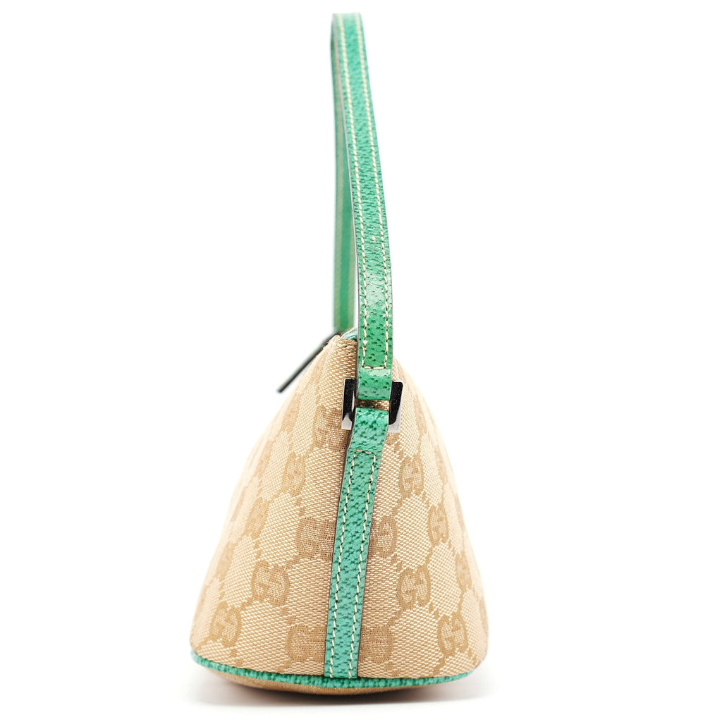 07198 Beige Turquoise GG Boat Pochette