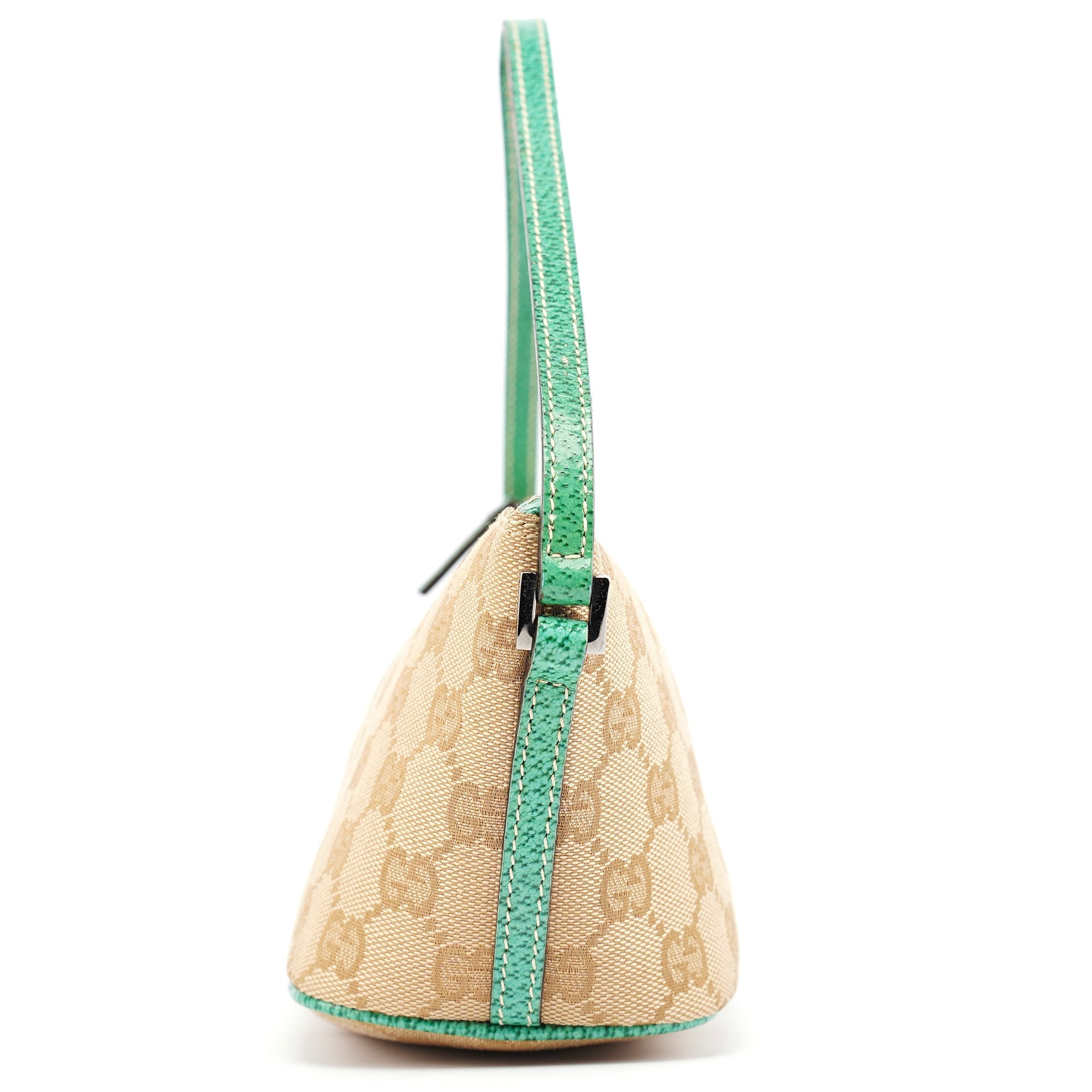 07198 Beige Turquoise GG Boat Pochette