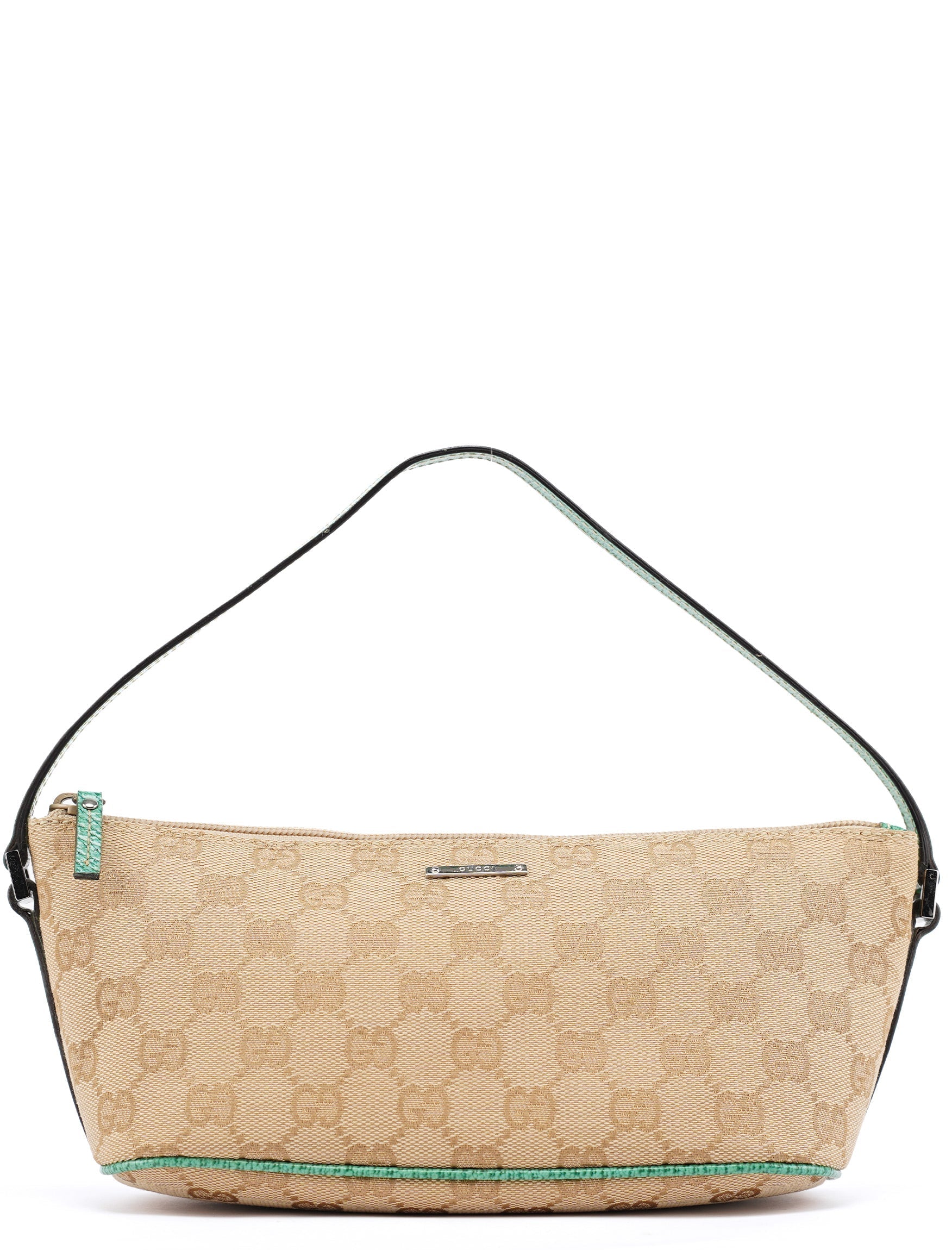 07198 Beige Turquoise GG Boat Pochette