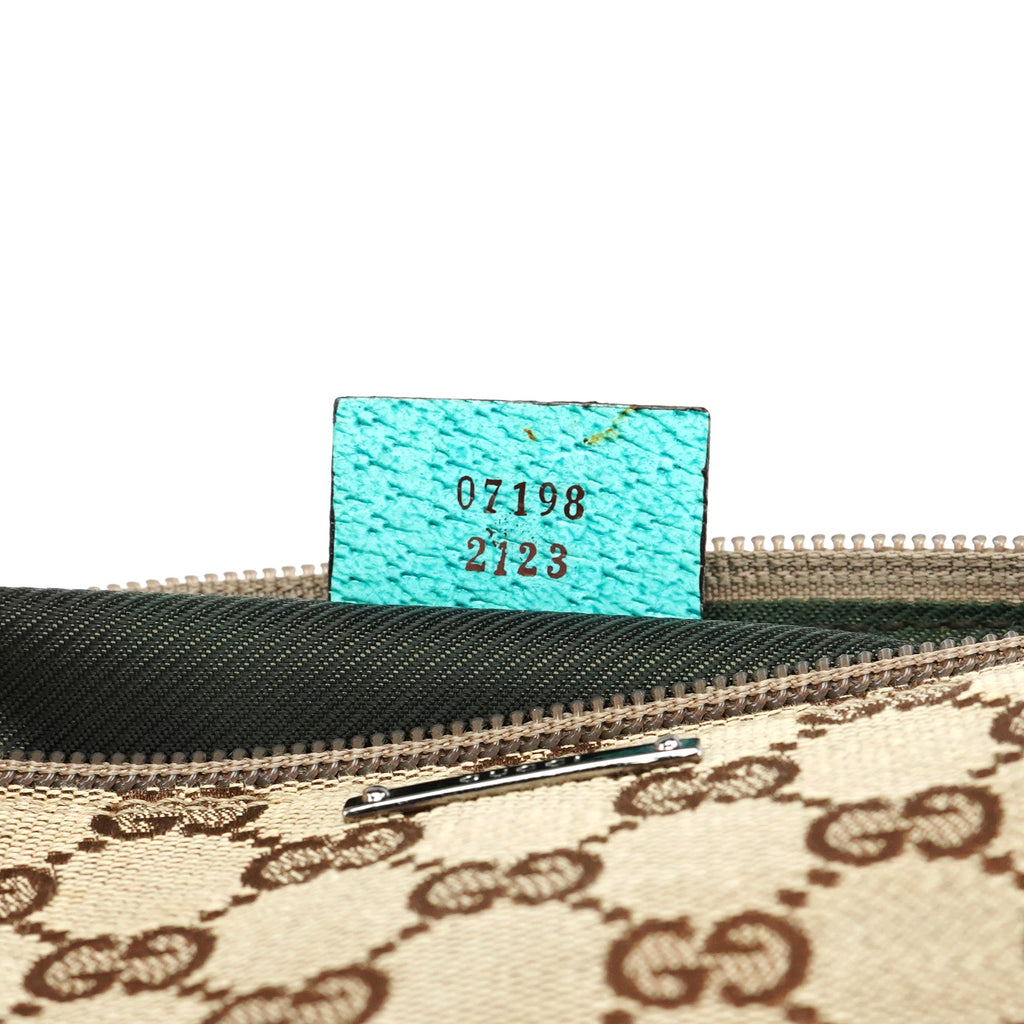 07198 Beige Turquoise GG Boat Pochette