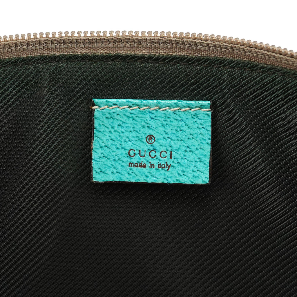 07198 Beige Turquoise GG Boat Pochette
