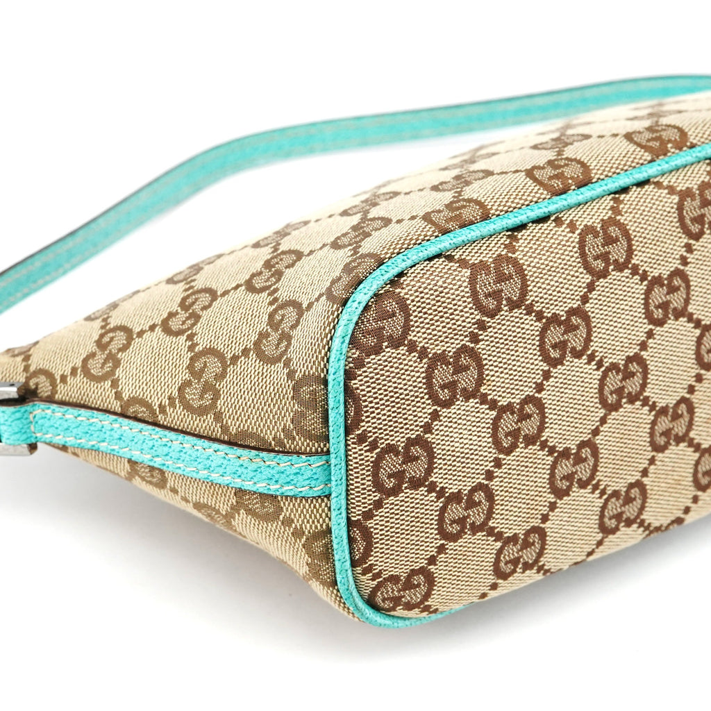 07198 Beige Turquoise GG Boat Pochette