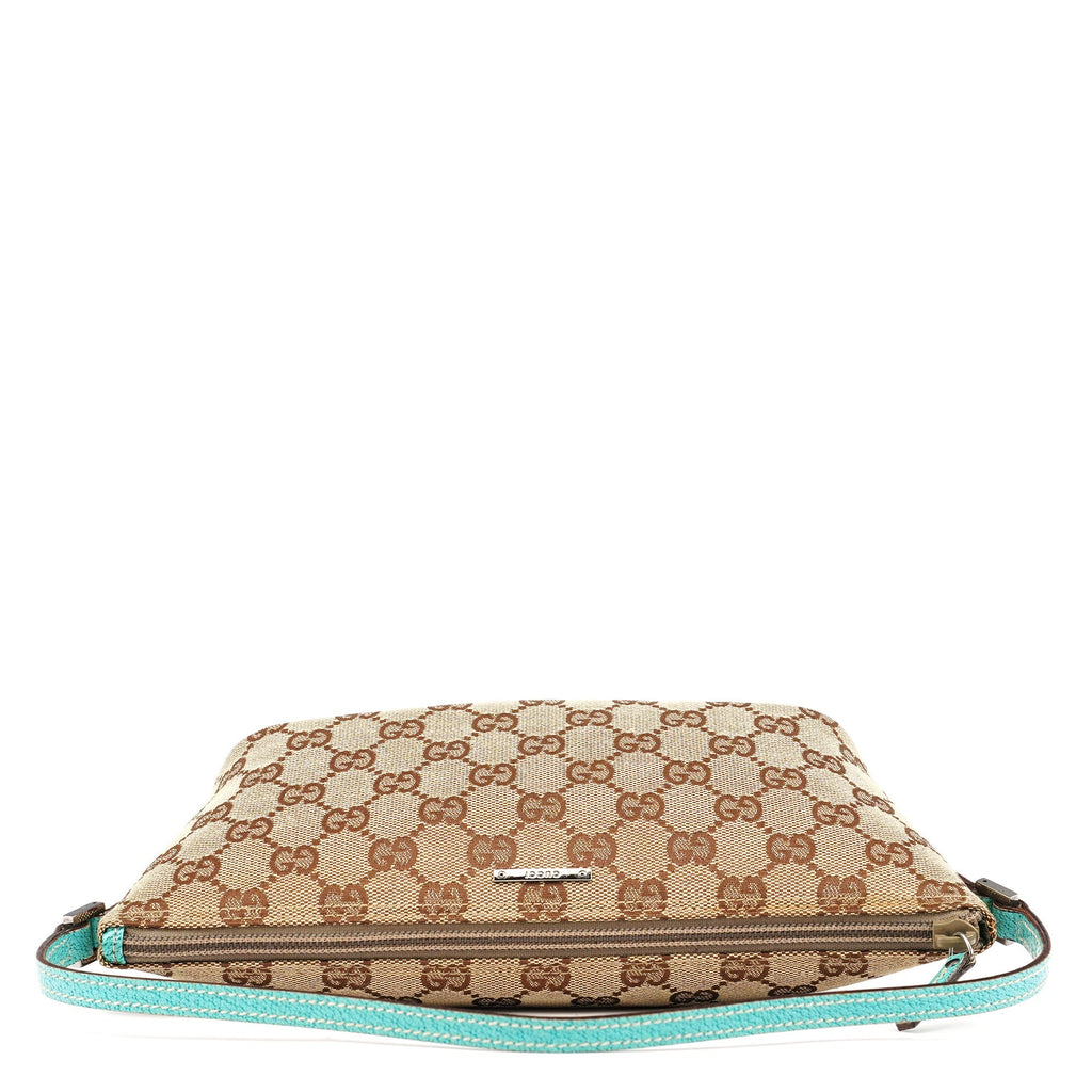 07198 Beige Turquoise GG Boat Pochette