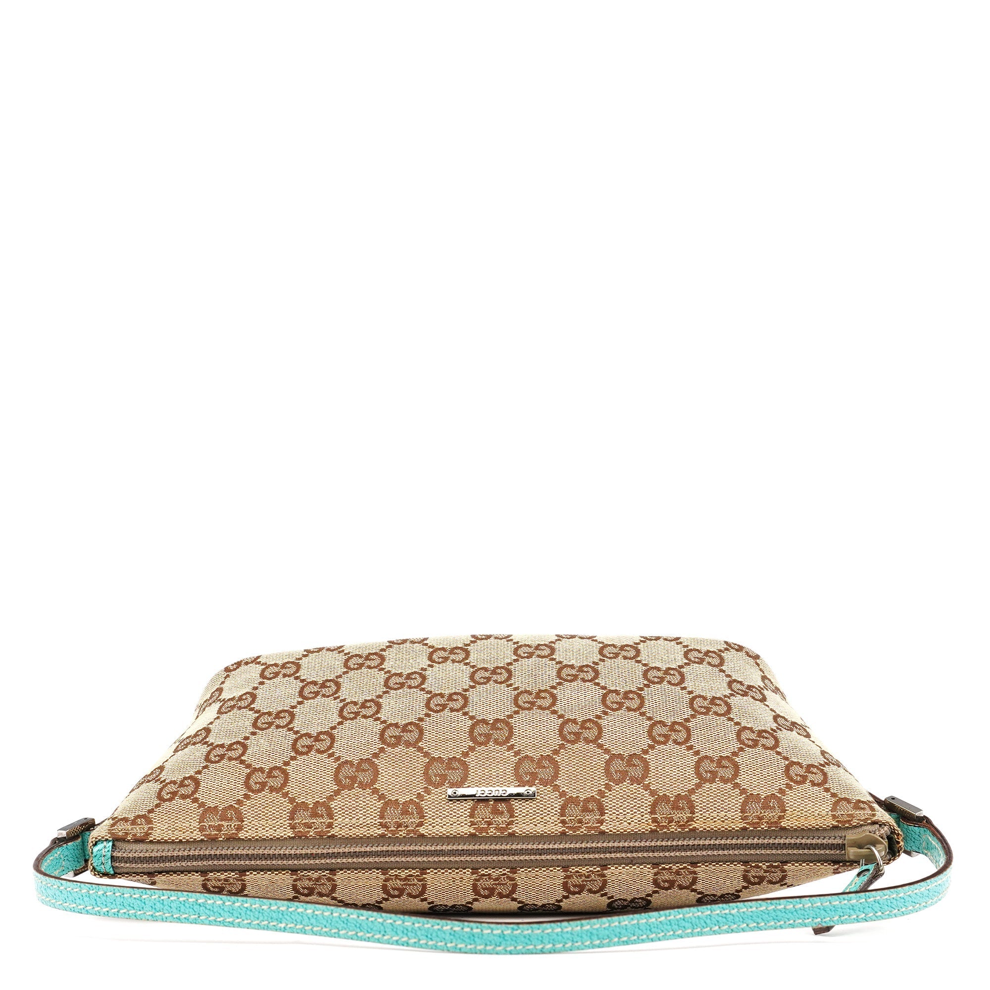 07198 Beige Turquoise GG Boat Pochette