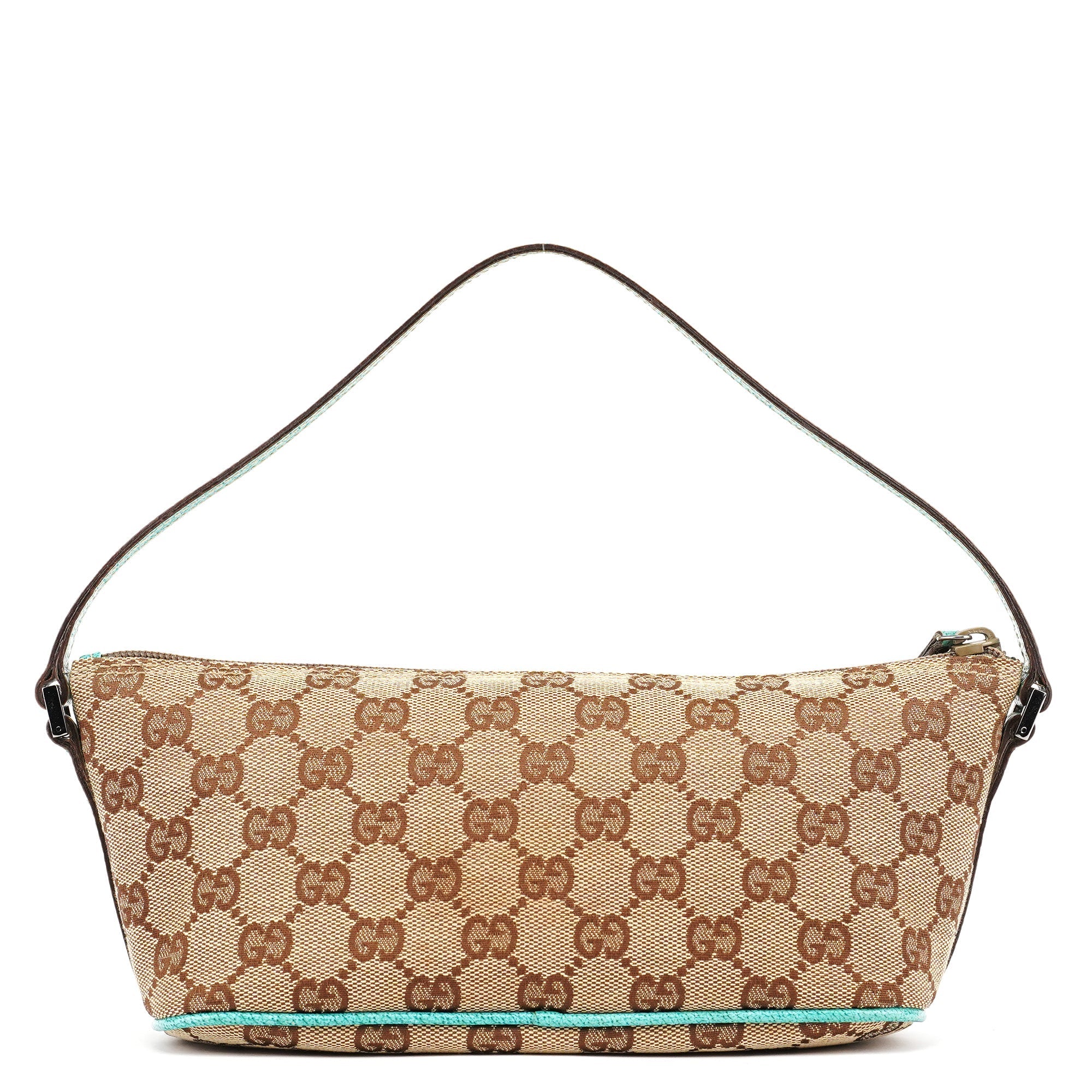 07198 Beige Turquoise GG Boat Pochette