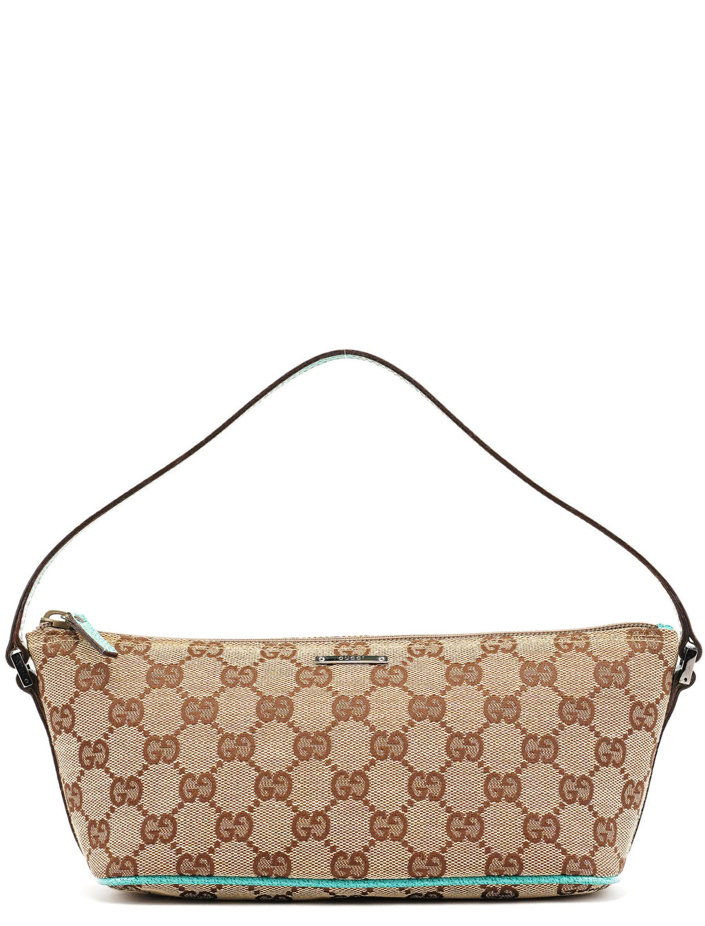 07198 Beige Turquoise GG Boat Pochette