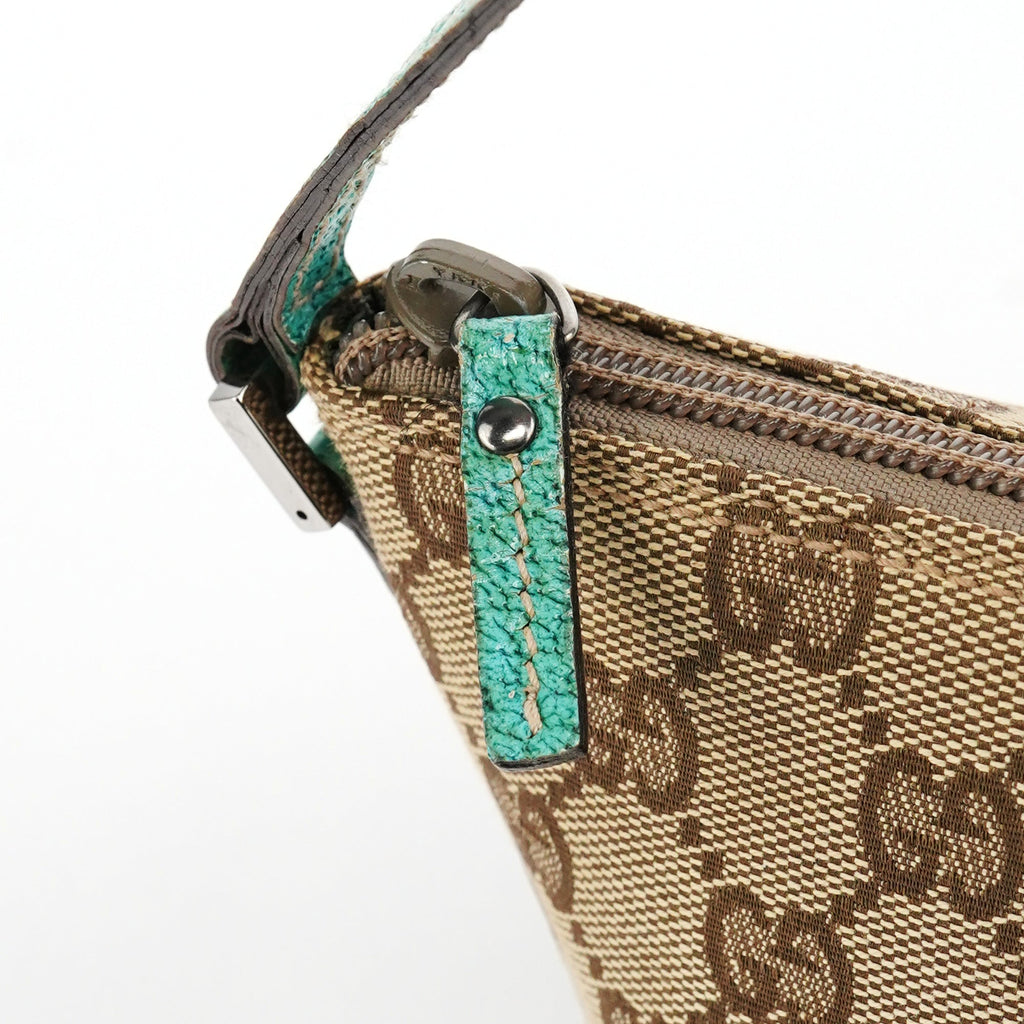 07198 Beige Turquoise GG Boat Pochette