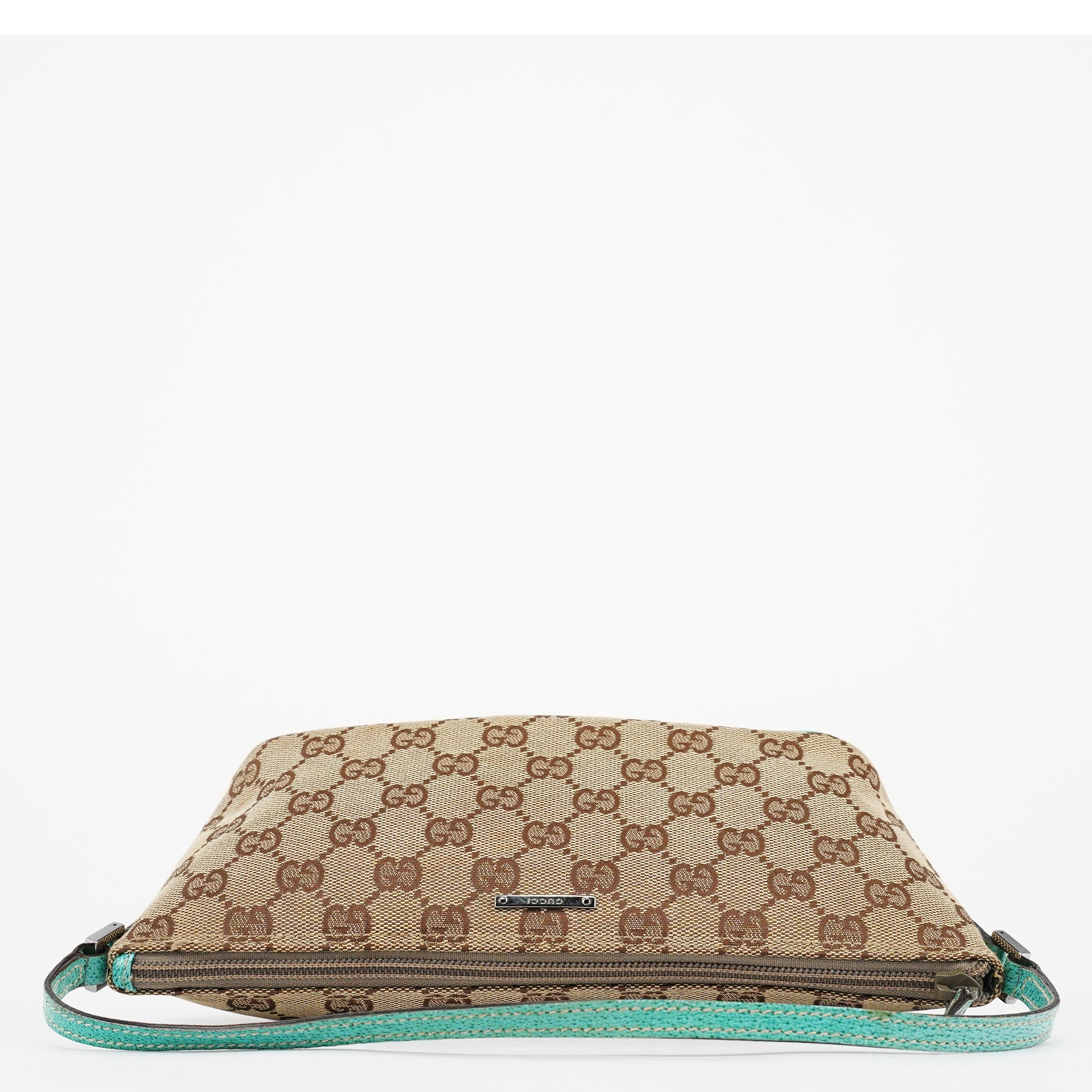 07198 Beige Turquoise GG Boat Pochette