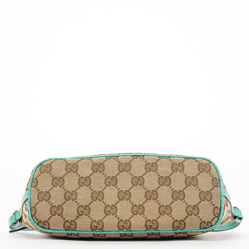 07198 Beige Turquoise GG Boat Pochette