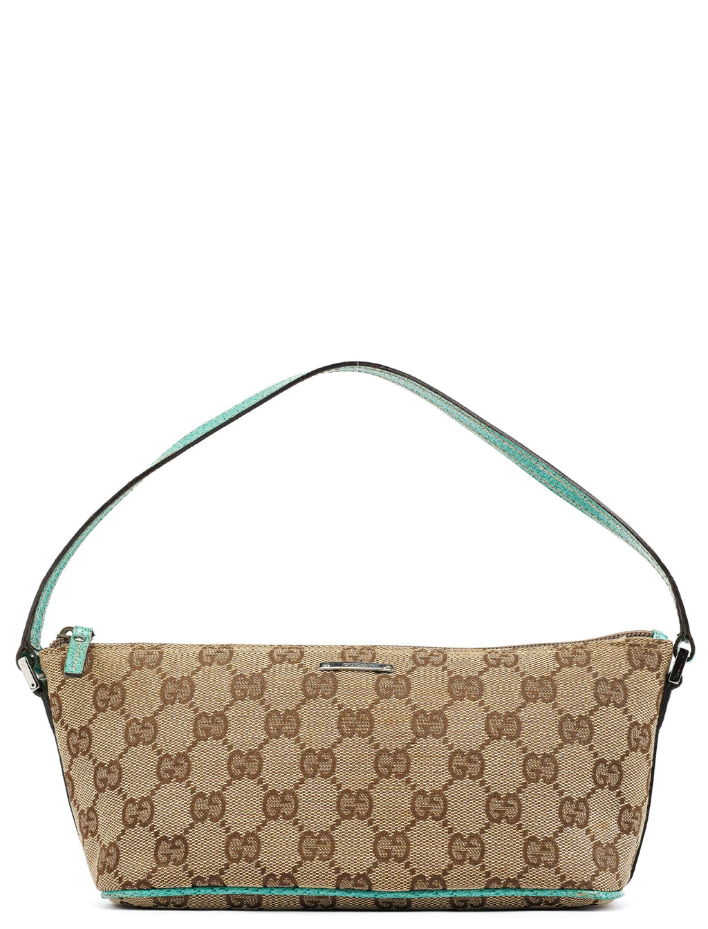 07198 Beige Turquoise GG Boat Pochette