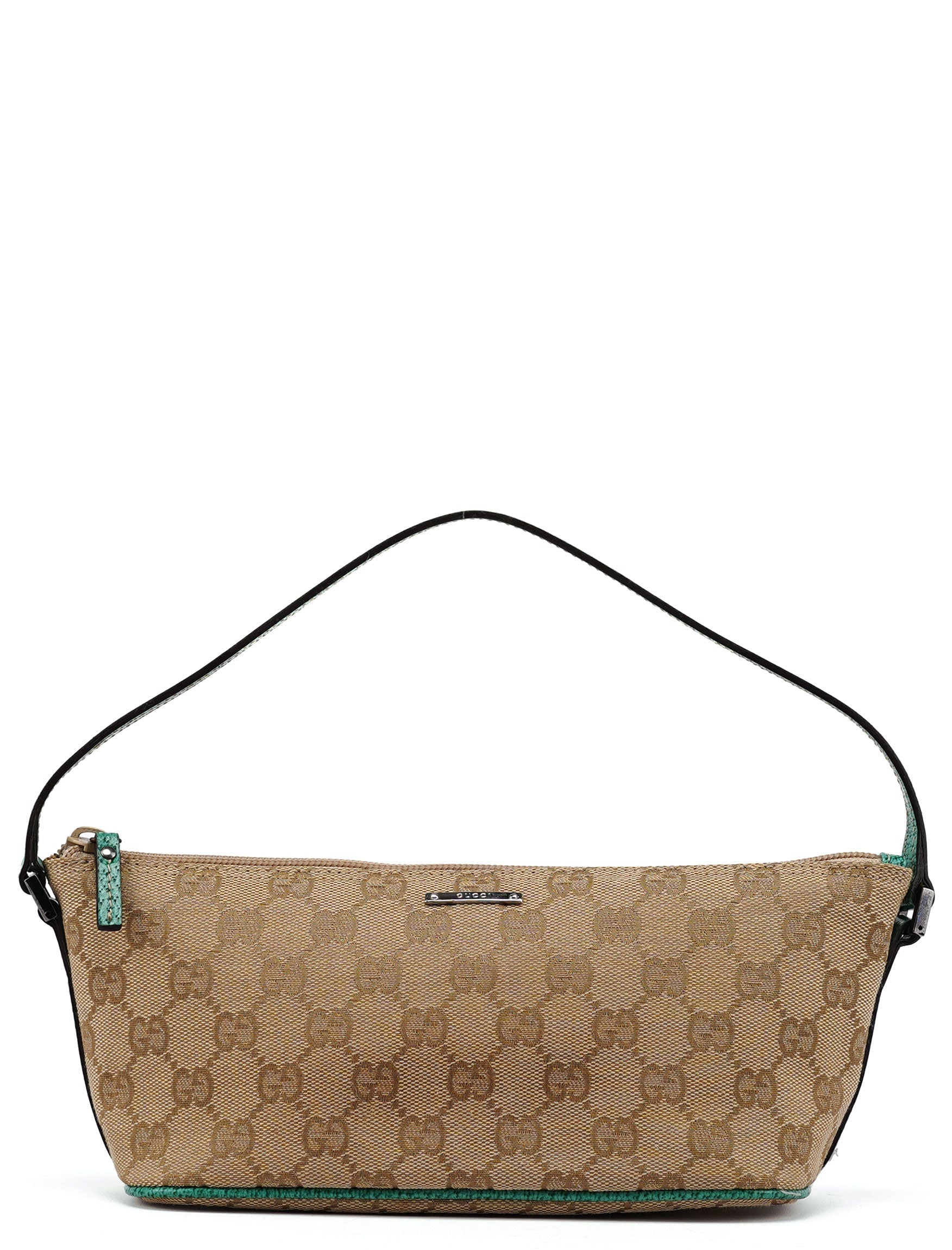 07198 Beige Turquoise GG Boat Pochette