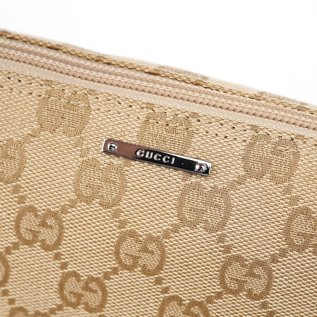 07198 Beige Turquoise GG Boat Pochette