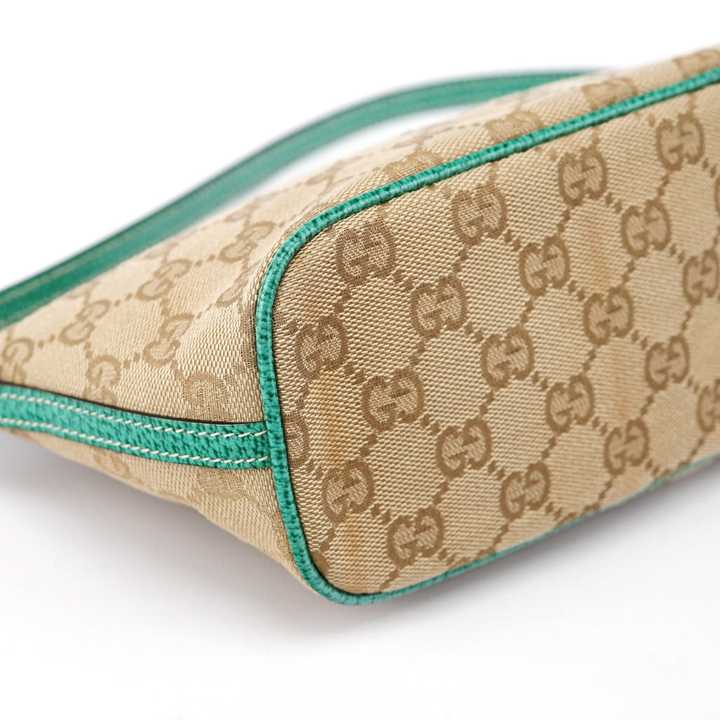 07198 Beige Turquoise GG Boat Pochette