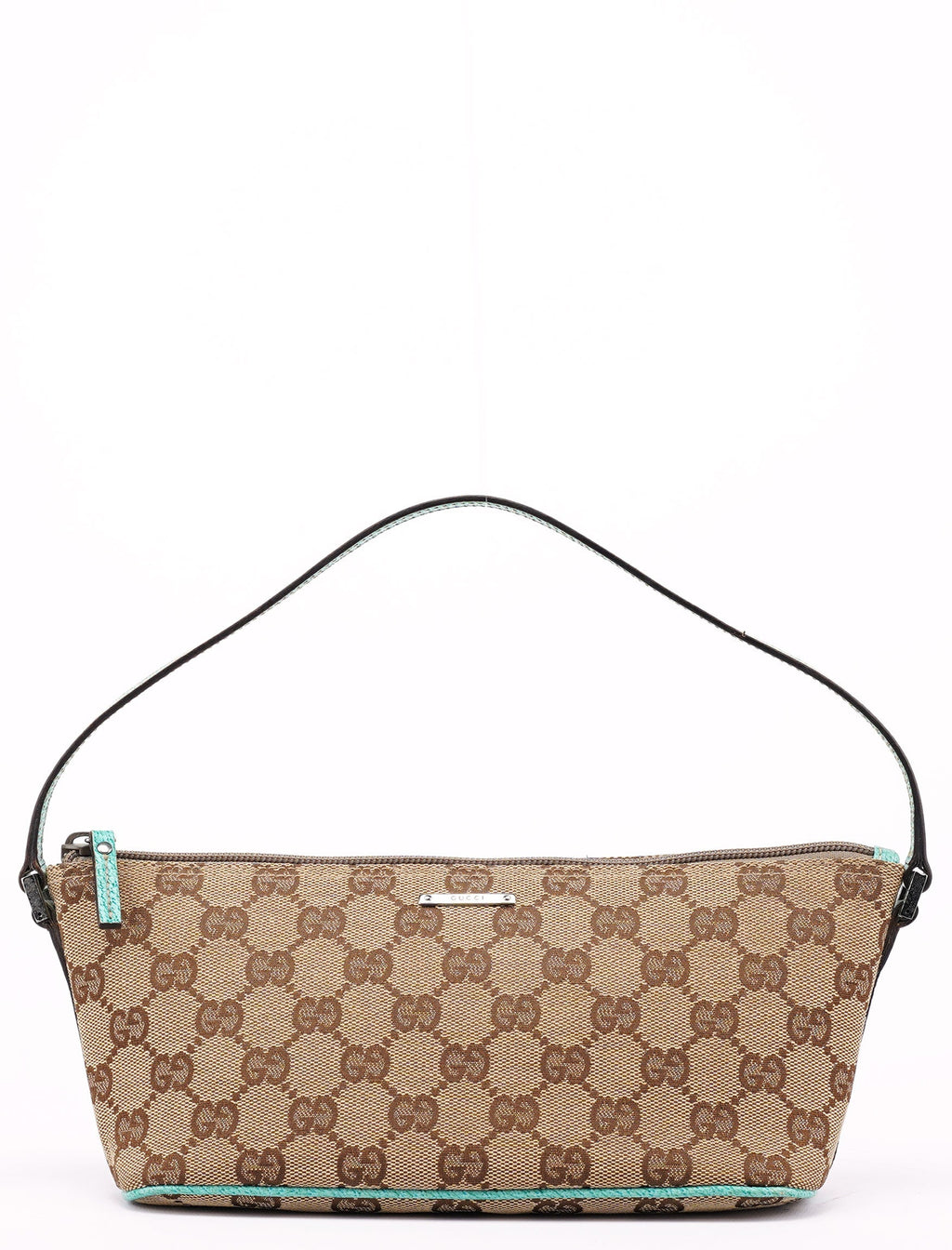 07198 Beige Turquoise GG Boat Pochette