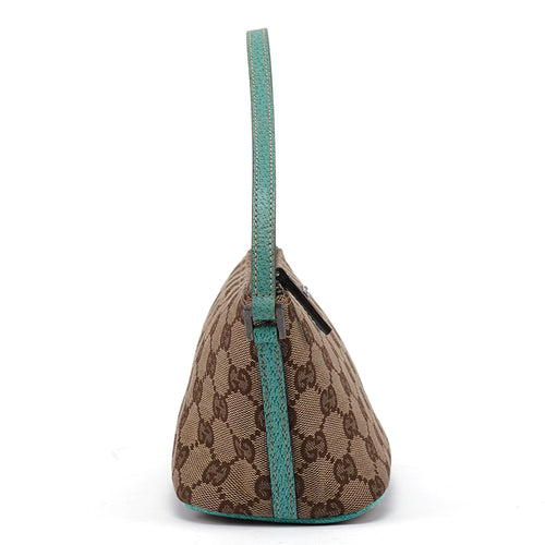 07198 Beige Turquoise GG Boat Pochette
