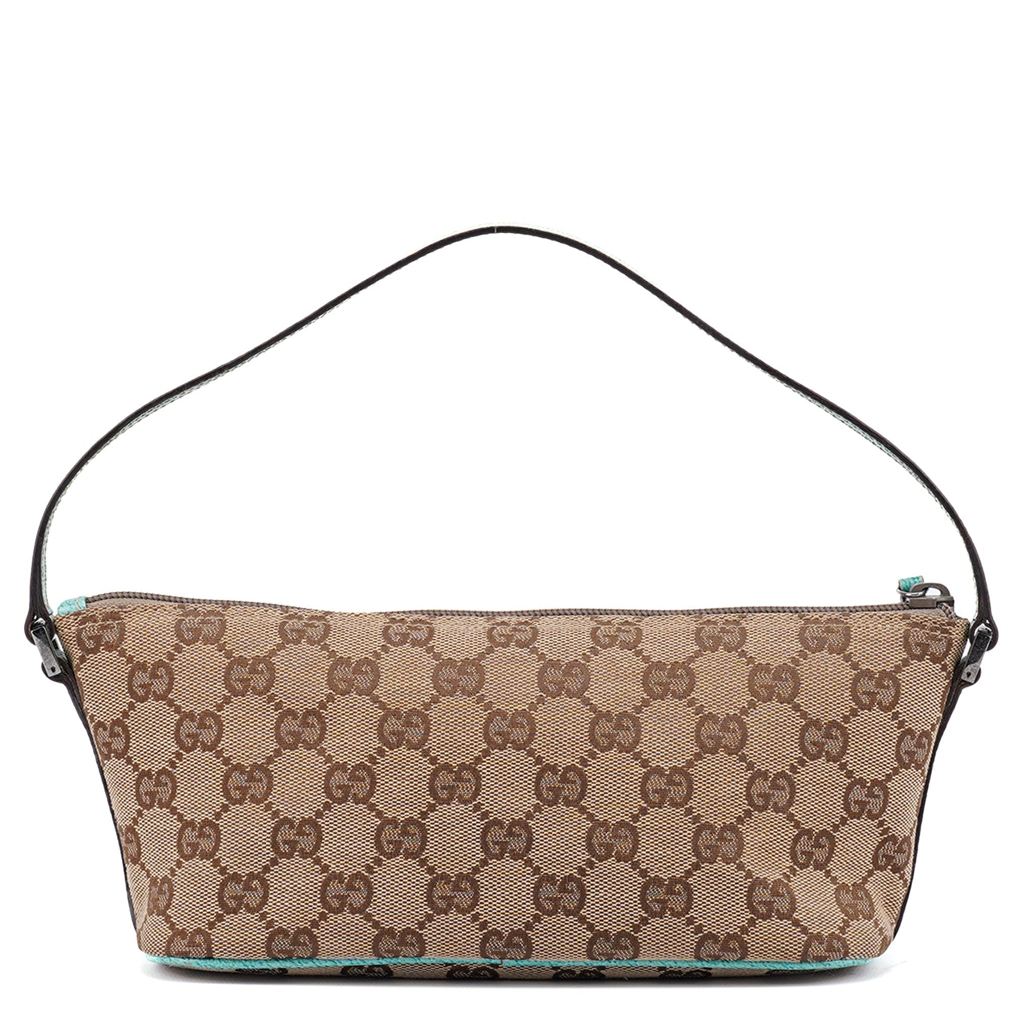 07198 Beige Turquoise GG Boat Pochette