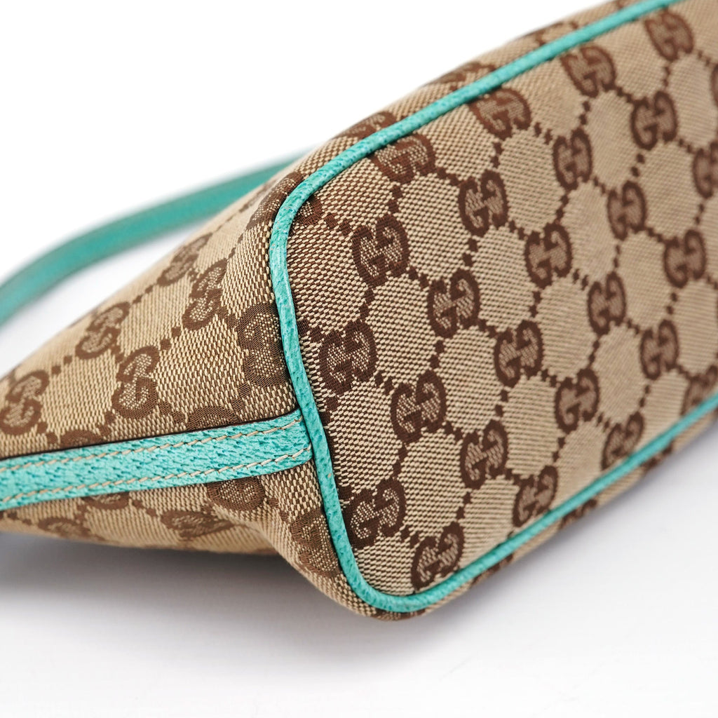 07198 Beige Turquoise GG Boat Pochette